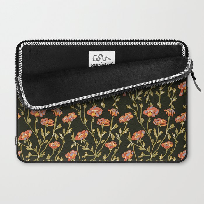Dark Botanical Pattern Laptop Sleeve Gallery Image 2