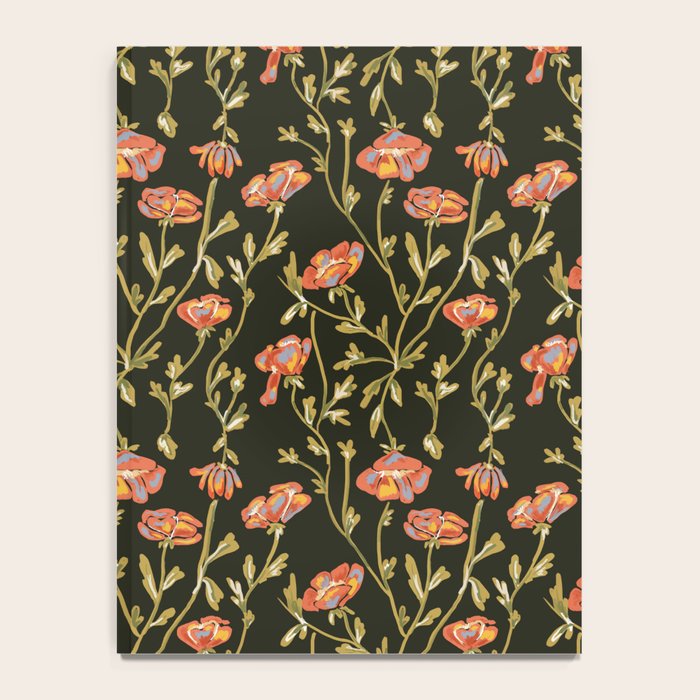 Dark Botanical Pattern Notebook Gallery Image 4