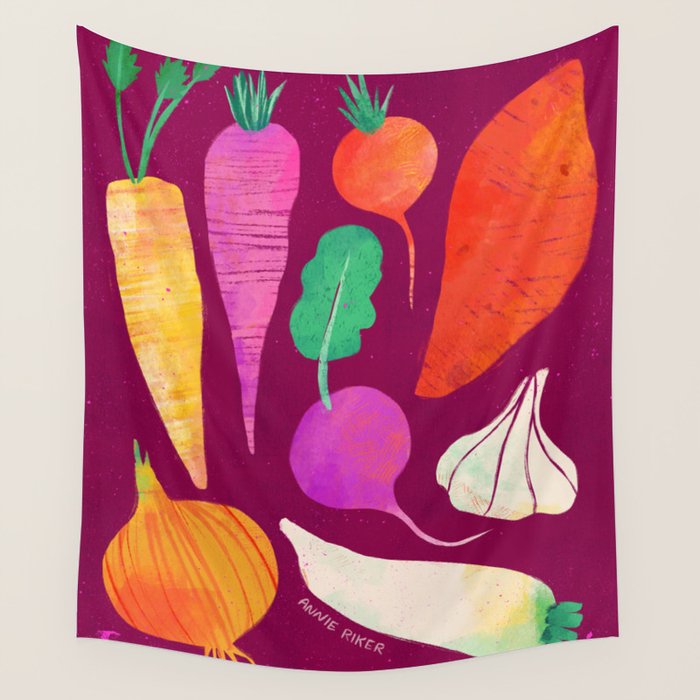 Root Vegetables Wall Tapestry Gallery Image 1