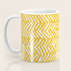 Rustic Herringbone in Yellow Coffee Mug Gallery Image 3