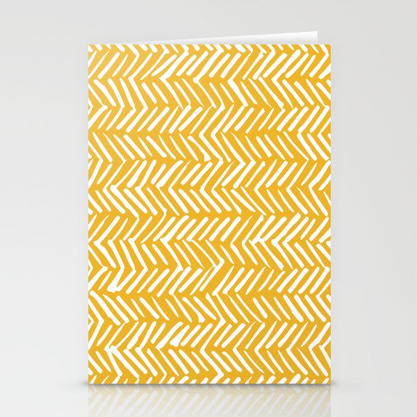 Rustic Herringbone in Yellow Stationery Card Gallery Image 2