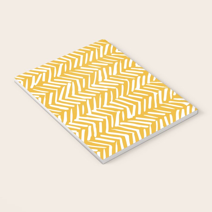 Rustic Herringbone in Yellow Notebook Gallery Image 3