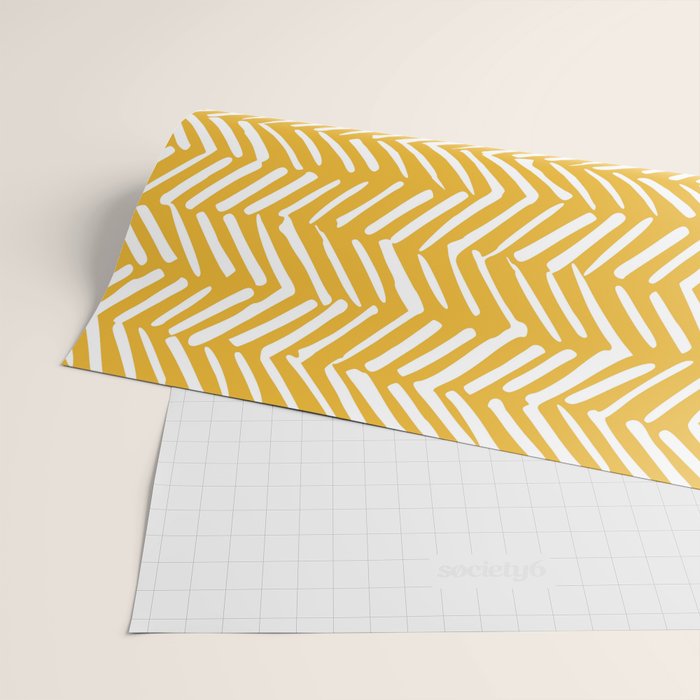 Rustic Herringbone in Yellow Wrapping Paper Gallery Image 2