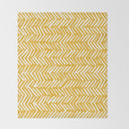 Rustic Herringbone in Yellow Throw Blanket Gallery Image 2