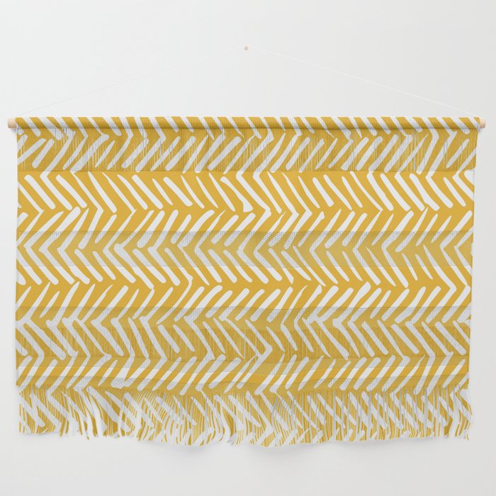 Rustic Herringbone in Yellow Wall Hanging Gallery Image 1