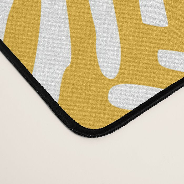 Rustic Herringbone in Yellow Desk Mat Gallery Image 4