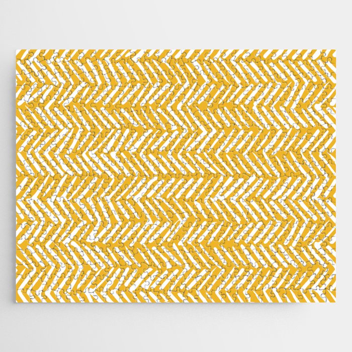 Rustic Herringbone in Yellow Jigsaw Puzzle Gallery Image 1