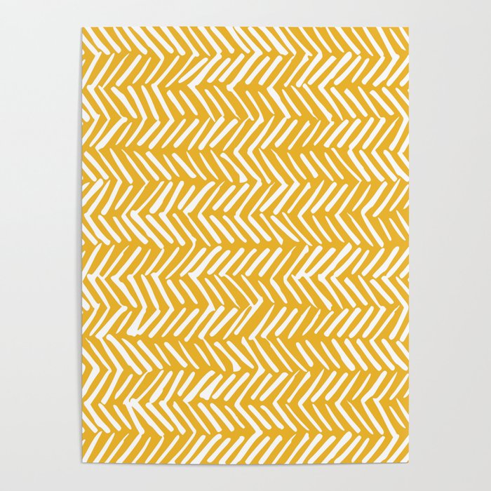 Rustic Herringbone in Yellow Poster Gallery Image 4