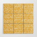 Rustic Herringbone in Yellow Wood Wall Art Gallery Image 1