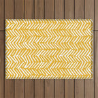 Rustic Herringbone in Yellow Outdoor Rug Gallery Image 1