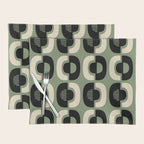 Mid Century Modern Decor 114 Black and Sage Green Placemat Gallery Image 1