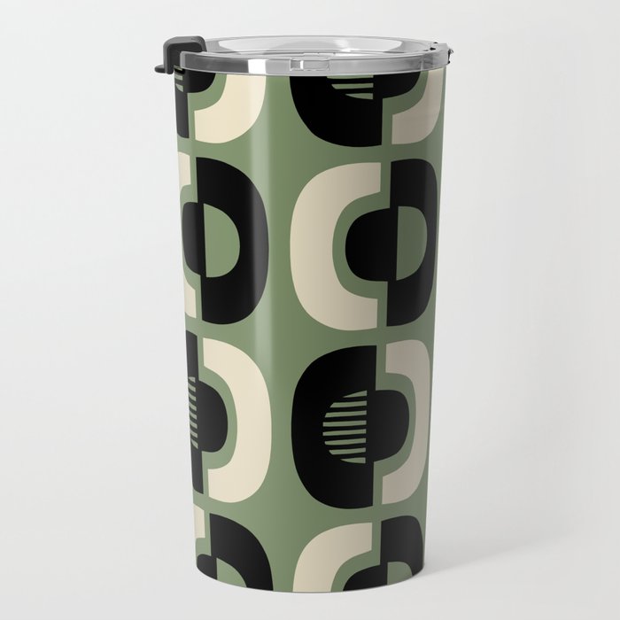 Mid Century Modern Decor 114 Black and Sage Green Travel Mug Gallery Image 3