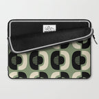 Mid Century Modern Decor 114 Black and Sage Green Laptop Sleeve Gallery Image 2