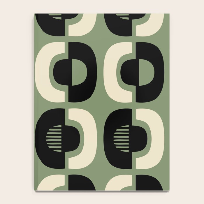 Mid Century Modern Decor 114 Black and Sage Green Notebook Gallery Image 4