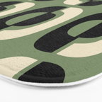Mid Century Modern Decor 114 Black and Sage Green Bath Mat Gallery Image 3