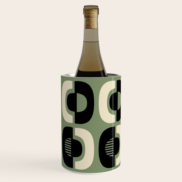 Mid Century Modern Decor 114 Black and Sage Green Wine Chiller Gallery Image 2