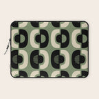 Mid Century Modern Decor 114 Black and Sage Green Laptop Sleeve Gallery Image 1