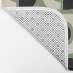 Mid Century Modern Decor 114 Black and Sage Green Bath Mat Gallery Image 2