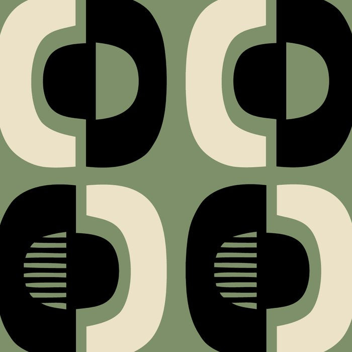 Mid Century Modern Decor 114 Black and Sage Green Coffee Mug Gallery Image 2