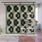 Mid Century Modern Decor 114 Black and Sage Green Wall Mural Gallery Image 1