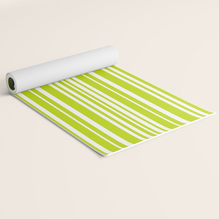 Classic Stripes XXXVIII - Lime Green Yoga Mat Gallery Image 2