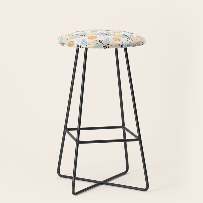Honey Bee Abstract Pattern Stool Gallery Image 1