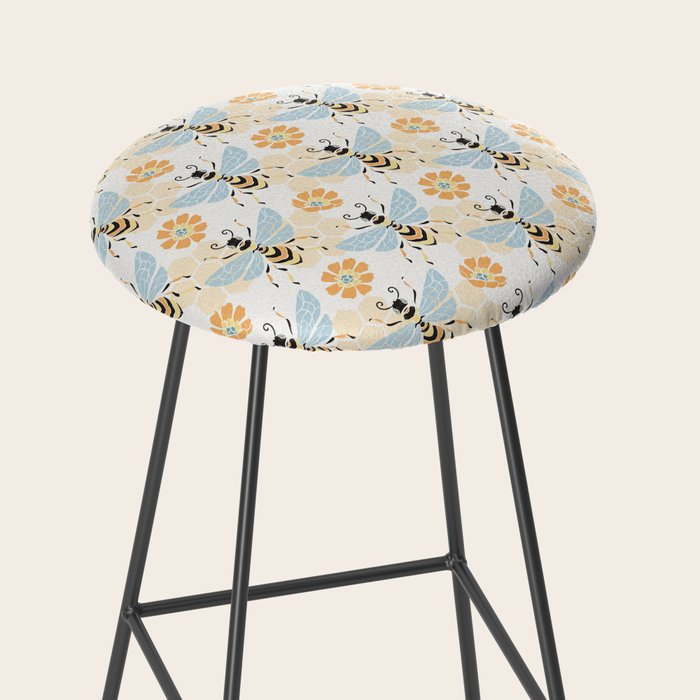 Honey Bee Abstract Pattern Stool Gallery Image 2