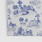 Toile de Jouy Vintage French Romantic Pastoral Navy Blue Poster Gallery Image 3