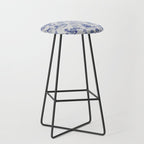 Toile de Jouy Vintage French Romantic Pastoral Navy Blue Stool Gallery Image 1