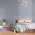 Toile de Jouy Vintage French Romantic Pastoral Navy Blue Wallpaper Gallery Image 3