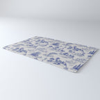 Toile de Jouy Vintage French Romantic Pastoral Navy Blue Rug Gallery Image 3