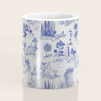 Toile de Jouy Vintage French Romantic Pastoral Navy Blue Coffee Mug Gallery Image 4