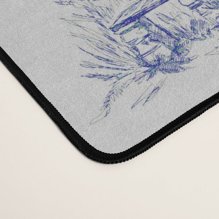 Toile de Jouy Vintage French Romantic Pastoral Navy Blue Desk Mat Gallery Image 4