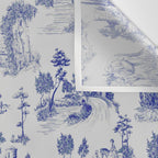 Toile de Jouy Vintage French Romantic Pastoral Navy Blue Wall Tapestry Gallery Image 3