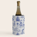 Toile de Jouy Vintage French Romantic Pastoral Navy Blue Wine Chiller Gallery Image 1