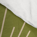 Mid-Century Modern Sunburst - Minimalist Sun in Mid Mod Beige and Olive Green Comforter Gallery Image 4
