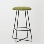 Mid-Century Modern Sunburst - Minimalist Sun in Mid Mod Beige and Olive Green Stool Gallery Image 1