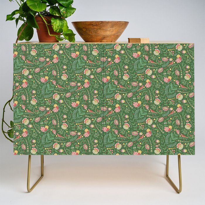 Swedish Floral - Green Credenza Gallery Image 1