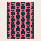 Eclectic Floral Jonnty Flowers and Stripes Pattern in Rich Pink and Dark Blue Poster Gallery Image 4