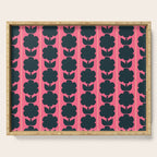 Eclectic Floral Jonnty Flowers and Stripes Pattern in Rich Pink and Dark Blue Serving Tray Gallery Image 1