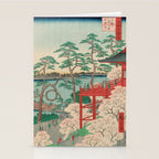 Spring Blossoms and Pond Ukiyo-e Japanese Art Stationery Card Gallery Image 2