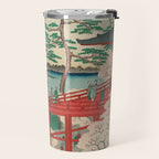 Spring Blossoms and Pond Ukiyo-e Japanese Art Travel Mug Gallery Image 2
