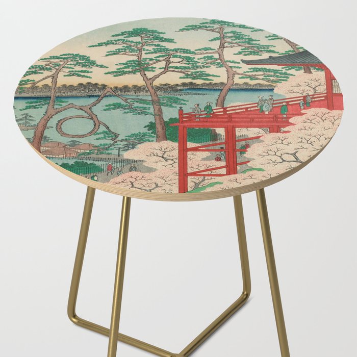 Spring Blossoms and Pond Ukiyo-e Japanese Art Side Table Gallery Image 2