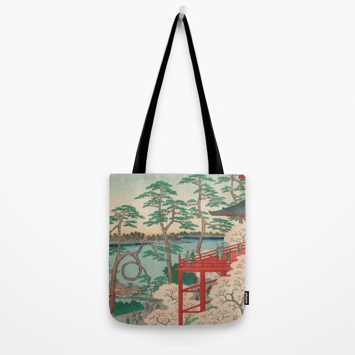 Spring Blossoms and Pond Ukiyo-e Japanese Art Tote Bag Gallery Image 2