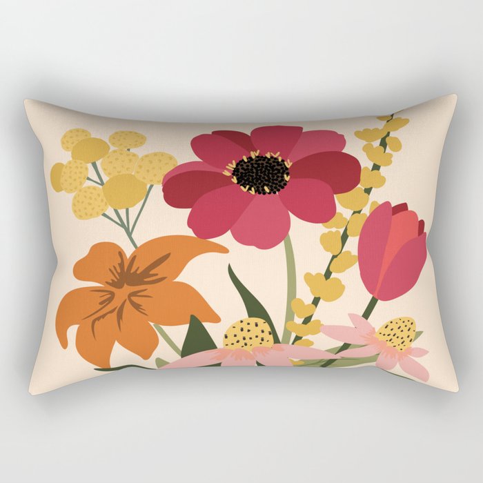 Fresh Cut Cottage Flowers Rectangular Pillow Gallery Image 1