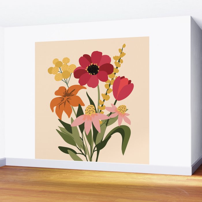Fresh Cut Cottage Flowers Wall Mural Gallery Image 2