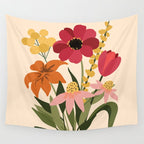 Fresh Cut Cottage Flowers Wall Tapestry Gallery Image 4