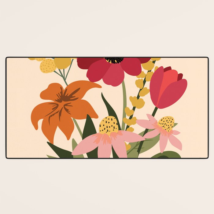 Fresh Cut Cottage Flowers Desk Mat Gallery Image 3