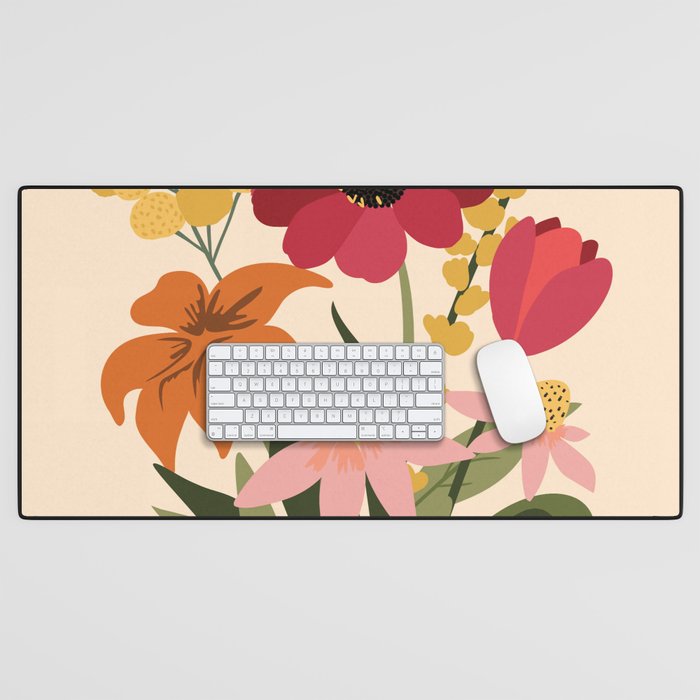 Fresh Cut Cottage Flowers Desk Mat Gallery Image 1