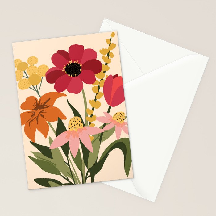 Fresh Cut Cottage Flowers Stationery Card Gallery Image 2